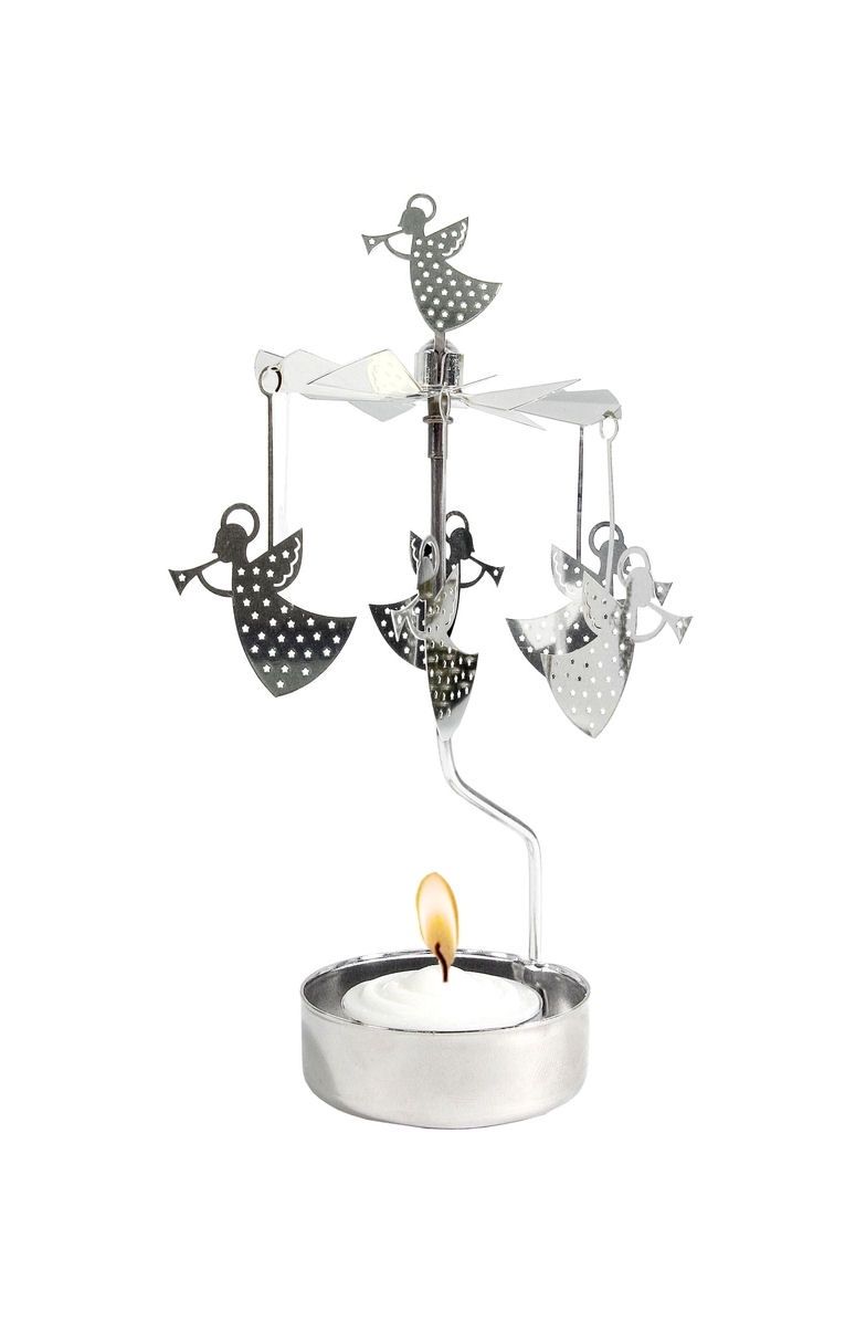 Silver Trumpet Angel Rotary Candleholder