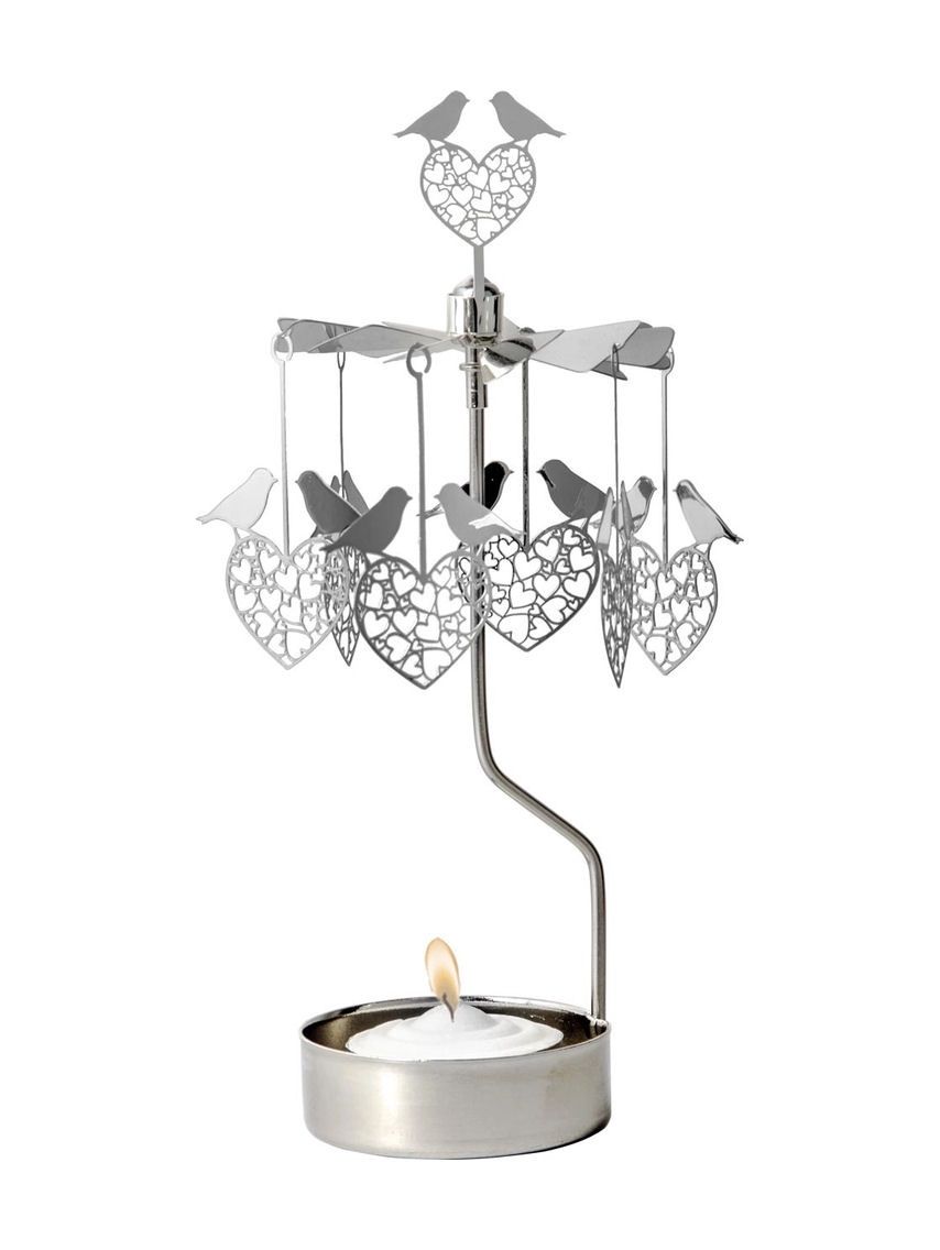 Silver Lovebirds Rotary Candleholder