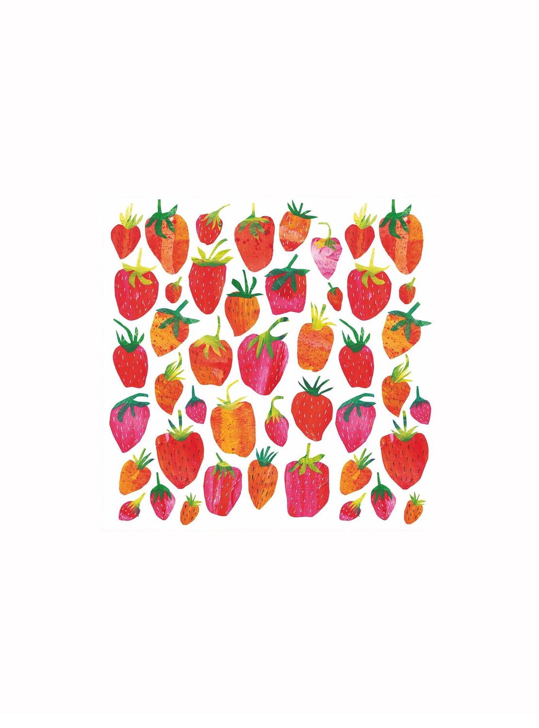 Strawberry Collage Beverage Napkins