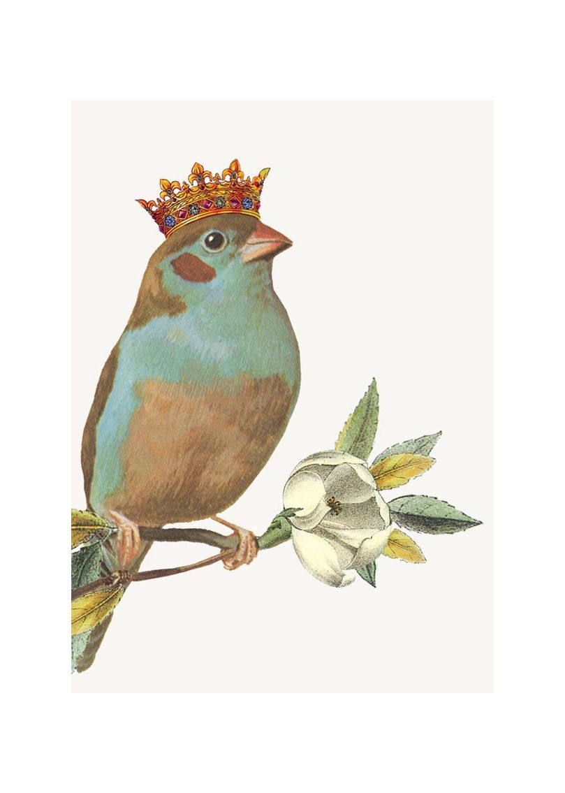 Bird With Crown Mini Enclosure Card