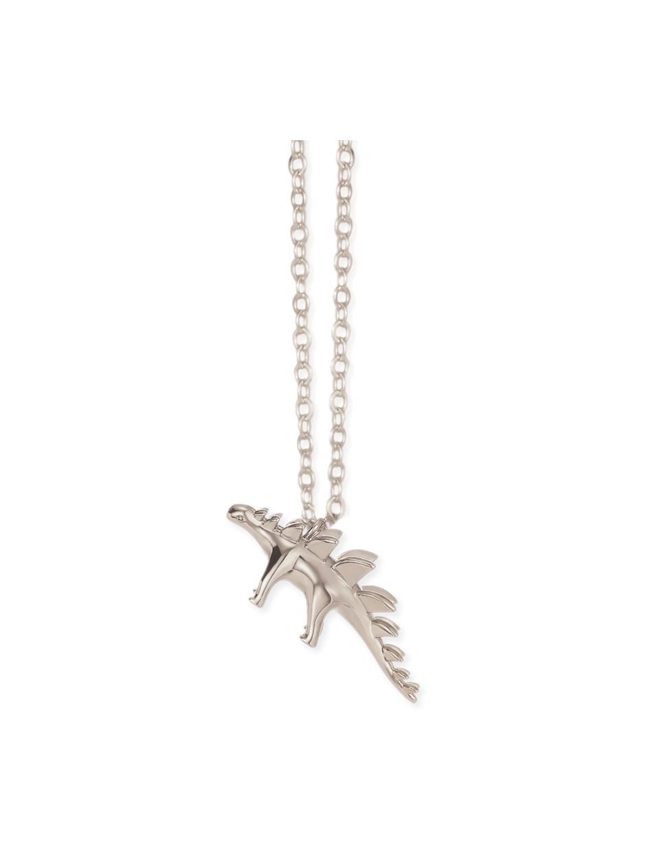 Prehistoric Times Silver Stegosaurus Dinosaur Necklace