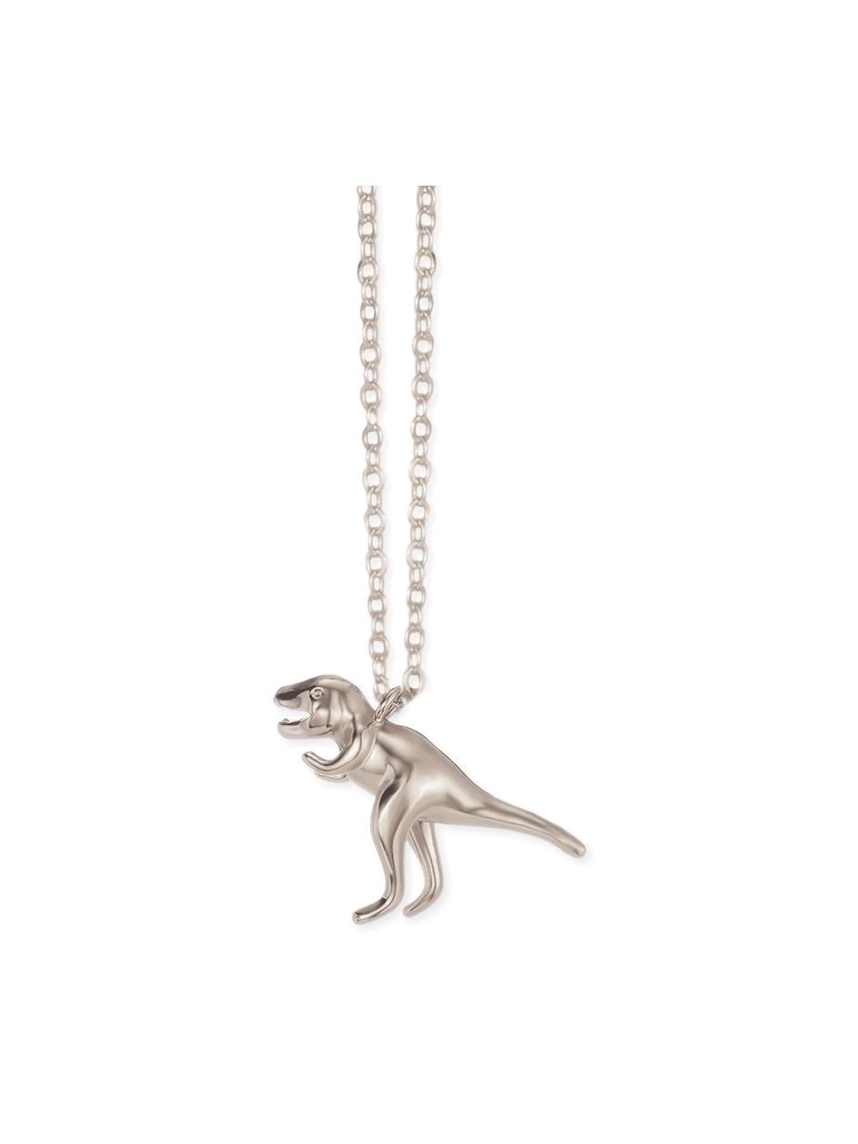 Prehistoric Times Silver Tyrannosaurus Rex Dinosaur Necklace
