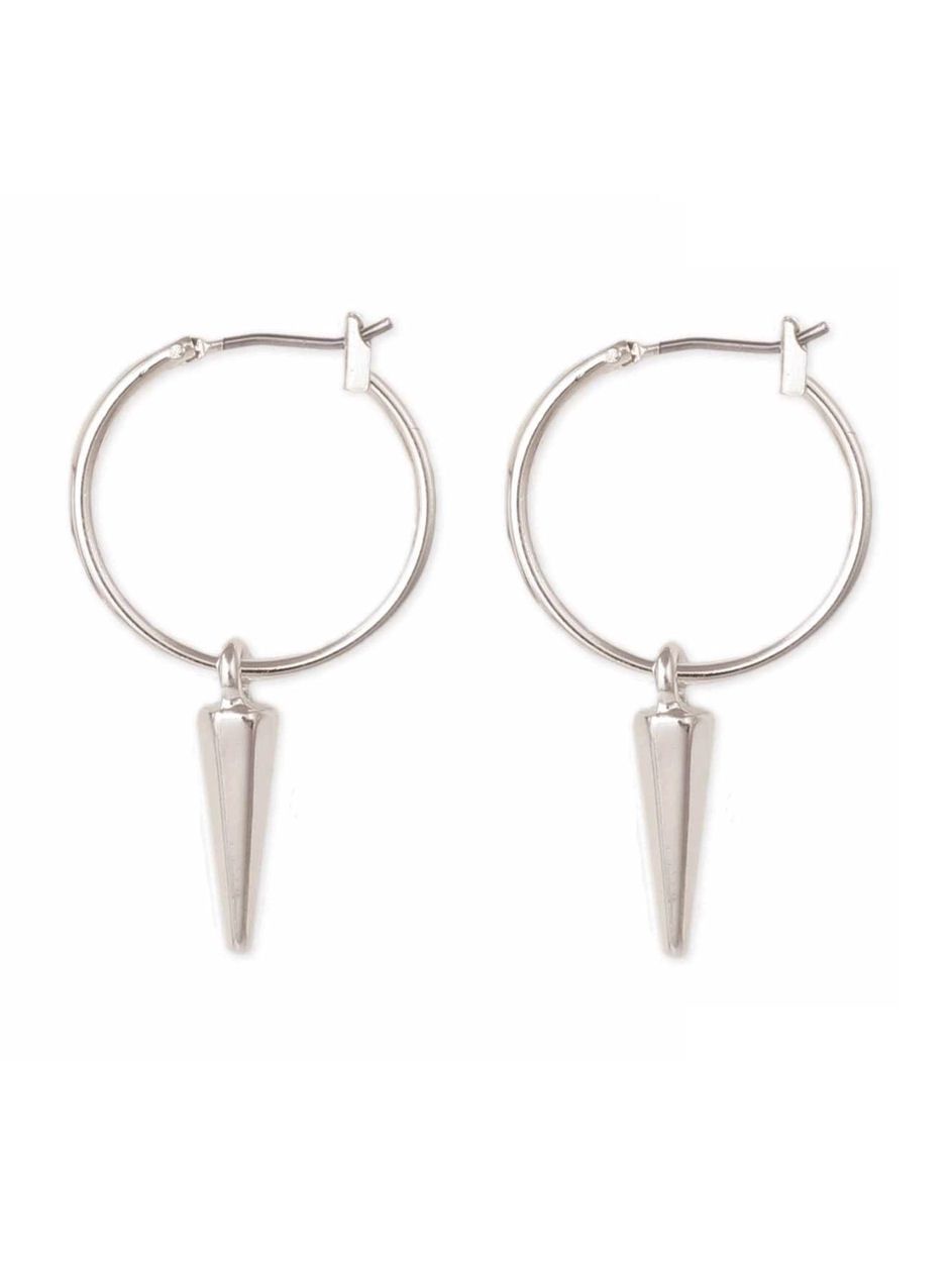 Punk Princess Silver Spike Hoop Earrings