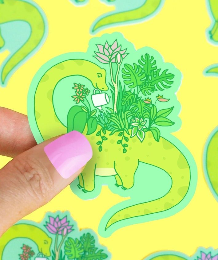 Dinosaur House Plant Sticker