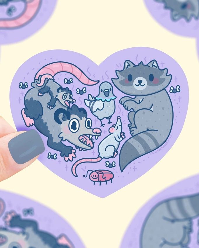 Stink Trash Animals Sticker