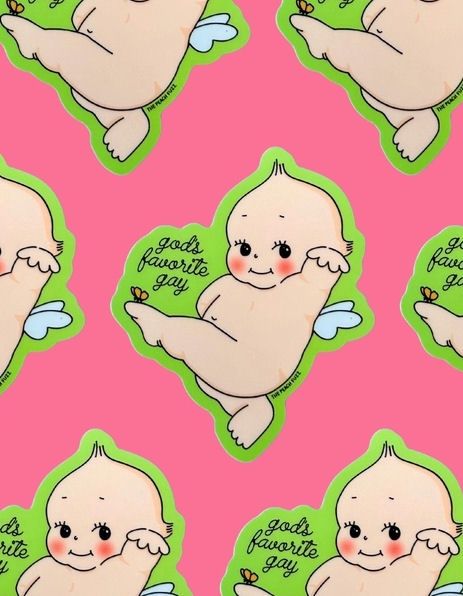 God’s Favorite Gay Kewpie Cherub Angel Sticker