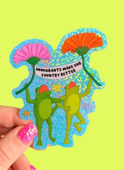 Immigrants Make Our Country Better Glitter Sticker