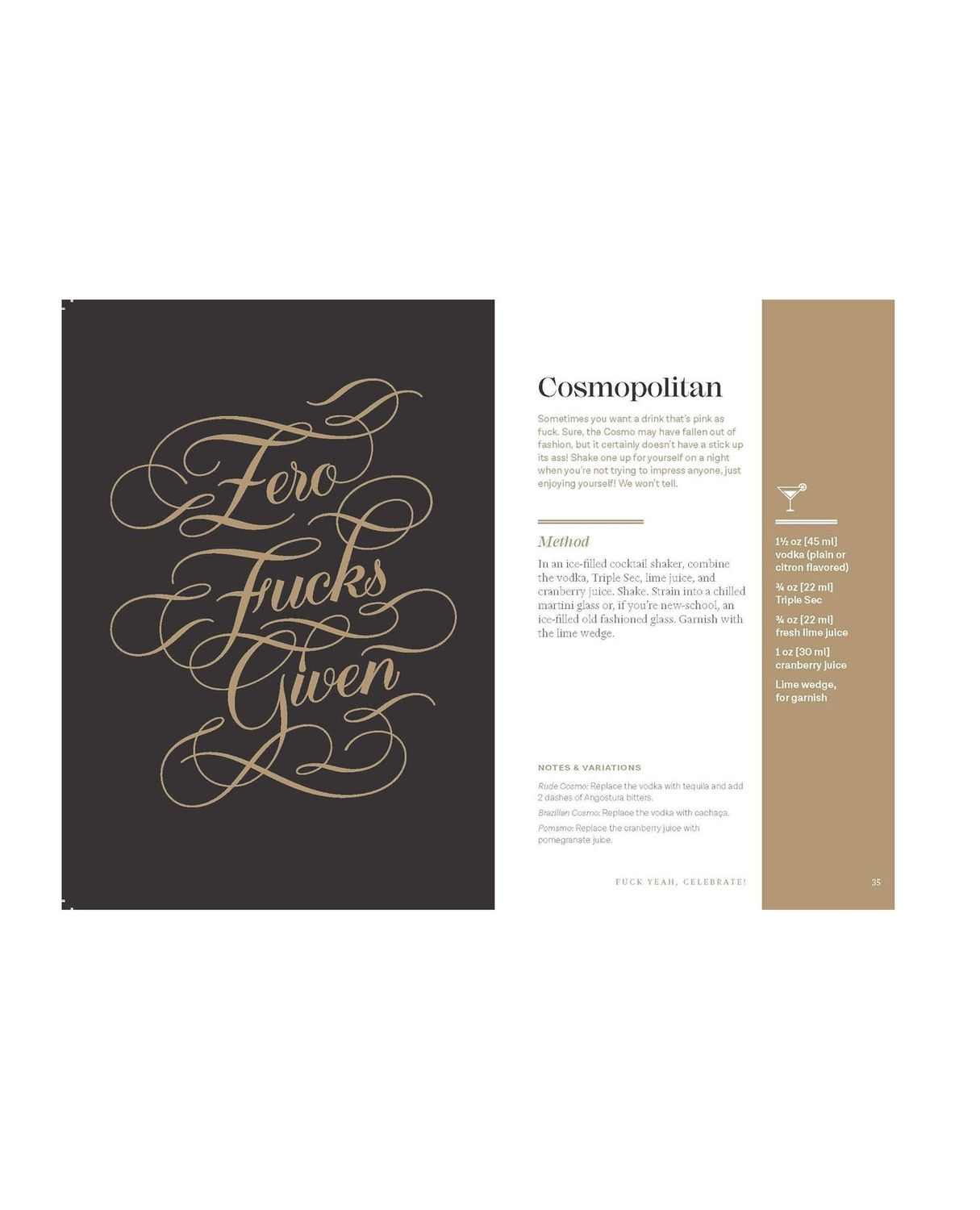 Classy As Fuck Cocktails Hardcover Book