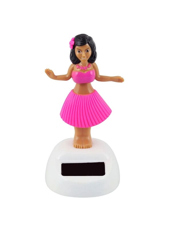 Pink Solar Dashboard Hula Girl