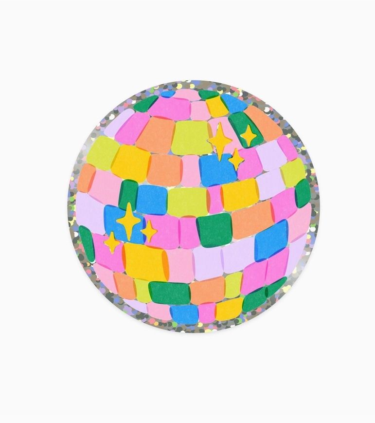 Glitter Disco Ball Sticker