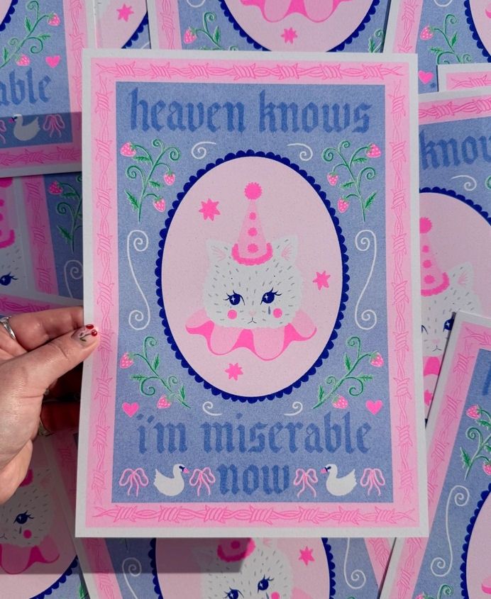 Heaven Knows I’m Miserable Now A4 Risograph Print
