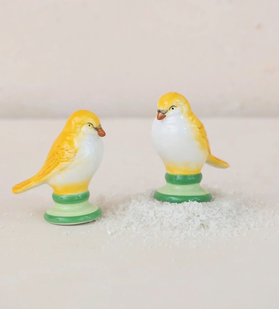 Yellow Lovebird Salt And Pepper Shaker Set