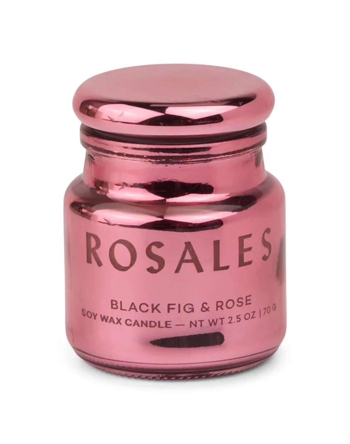Etched Glass Pink Rosales Black Fig And Rose 2.5oz Candle