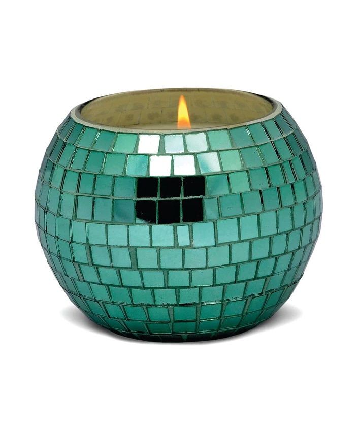 Green Disco Ball Tobac And Pine Candle
