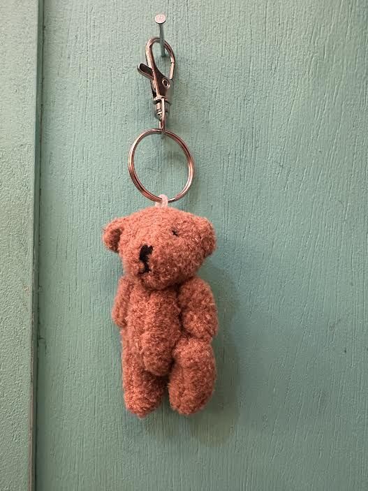 Small Brown Stuffed Teddy Bear Pocket Pal Keychain