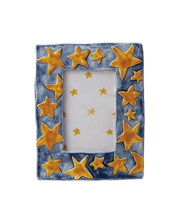 Ceramic Picture Frame With Yellow Stars