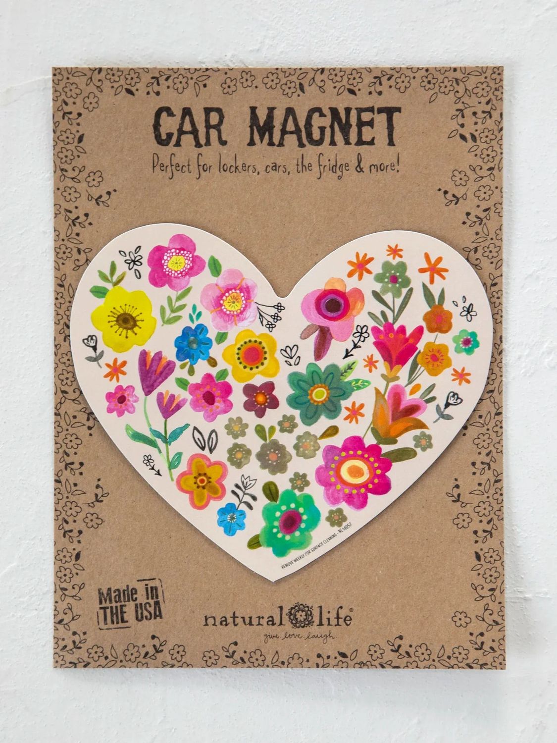 Flower Heart Car Magnet