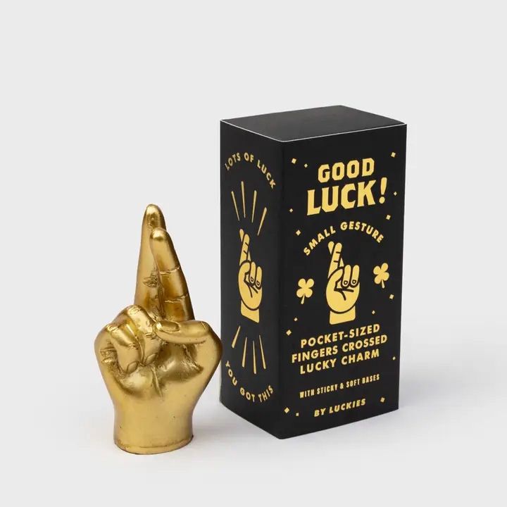 Good Luck Fingers Crossed Golden Hand Gesture