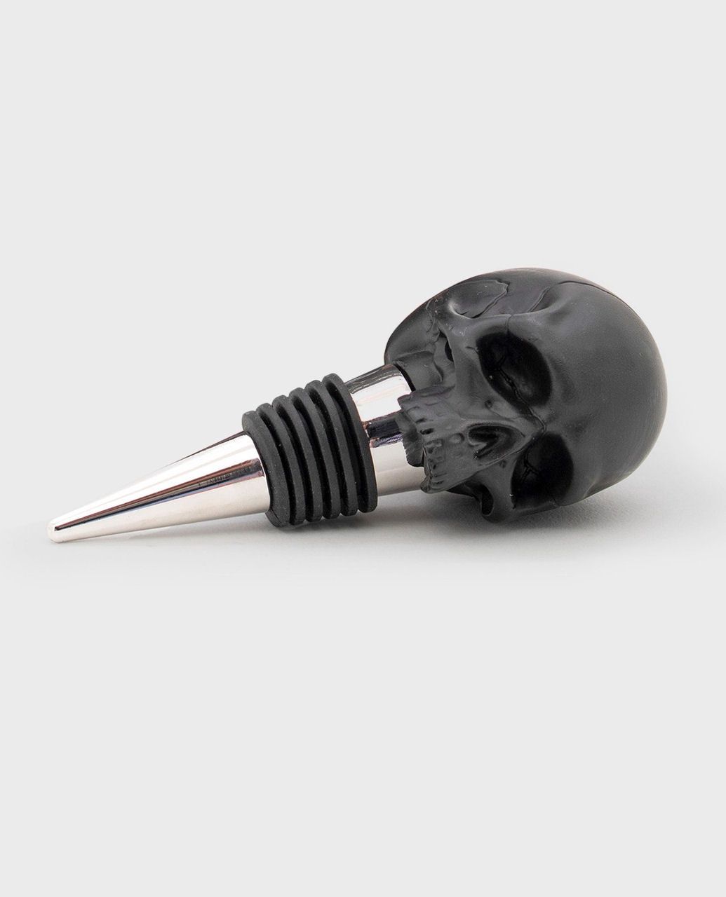Death By Wine Black Skull Bottle Stopper