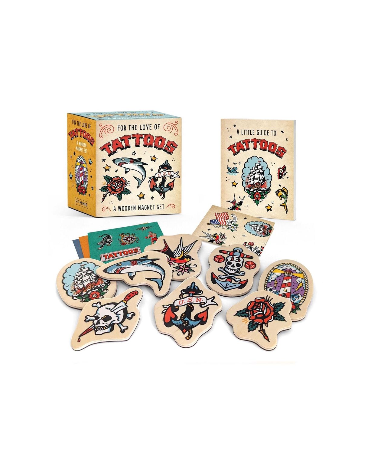For The Love Of Tattoos Wooden Magnet Set
