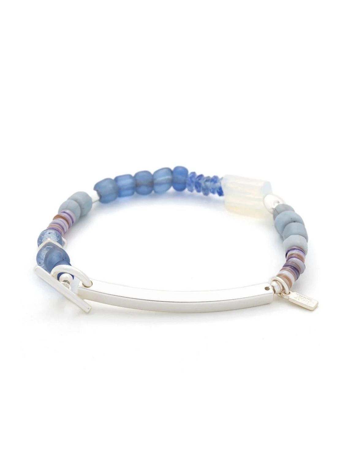 Hidden Message You Are Strong Opalite Silver Bracelet