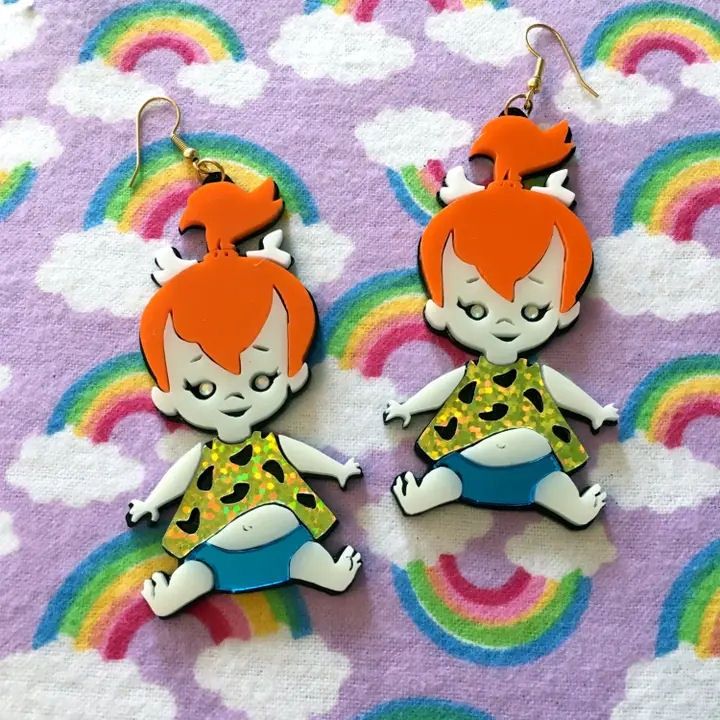 Pebbles Flintstones Acrylic Earrings