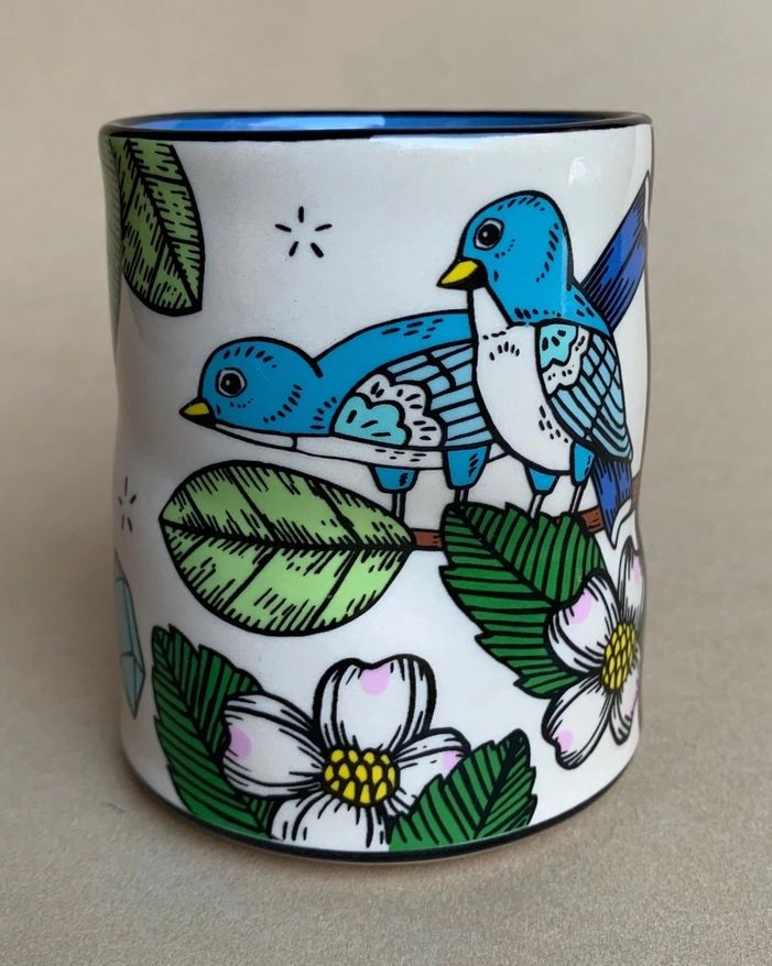 Woman Loves Land Spark Bird Large Cup