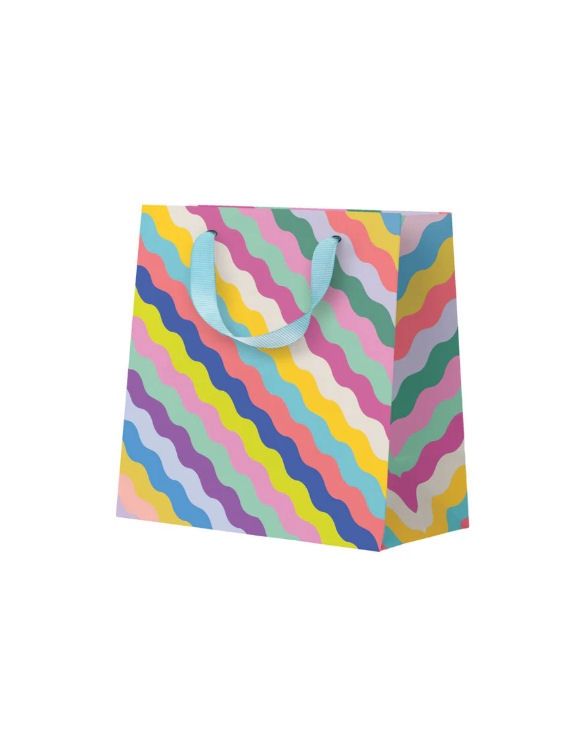 Rainbow Waves Pattern Mini Gift Bag