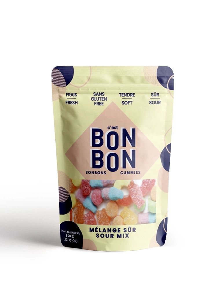 Bonbon Sour Mix Large Gummy Candy
