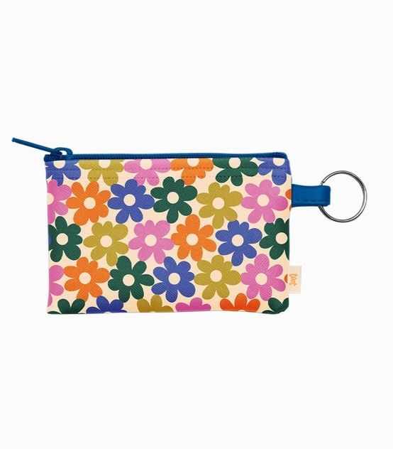 Bold Floral Key Ring Coin Purse