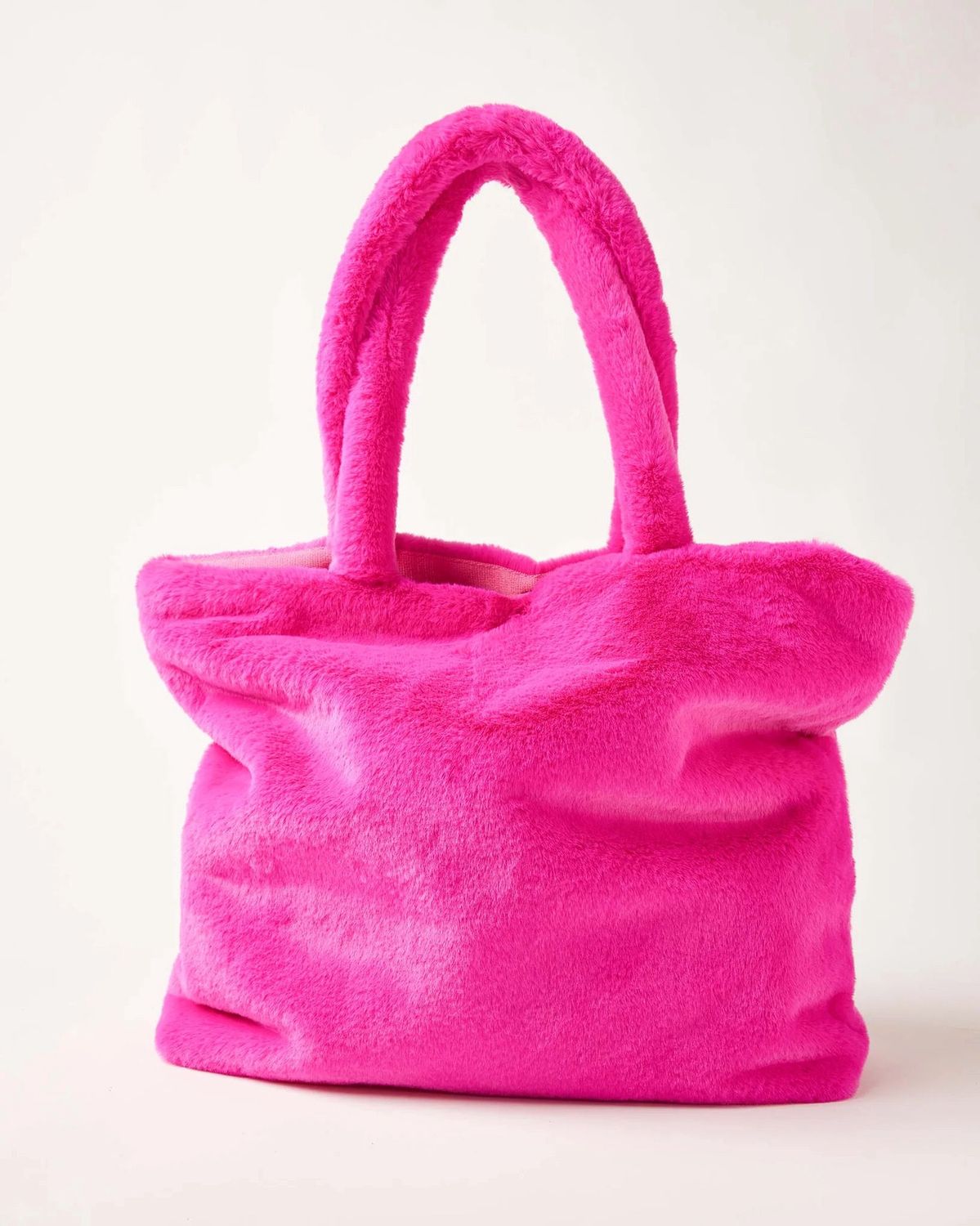 Cozy Cabin Ultraviolet Pink Faux Fur Tote Bag