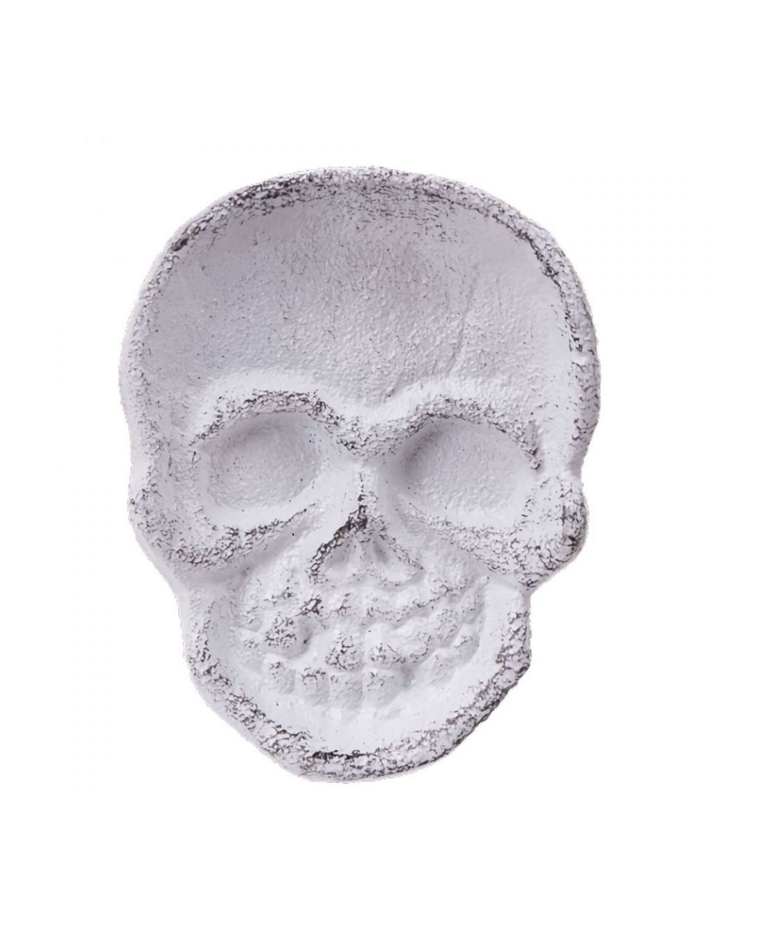 Cast Iron Skull Trinket Dish, Color: White