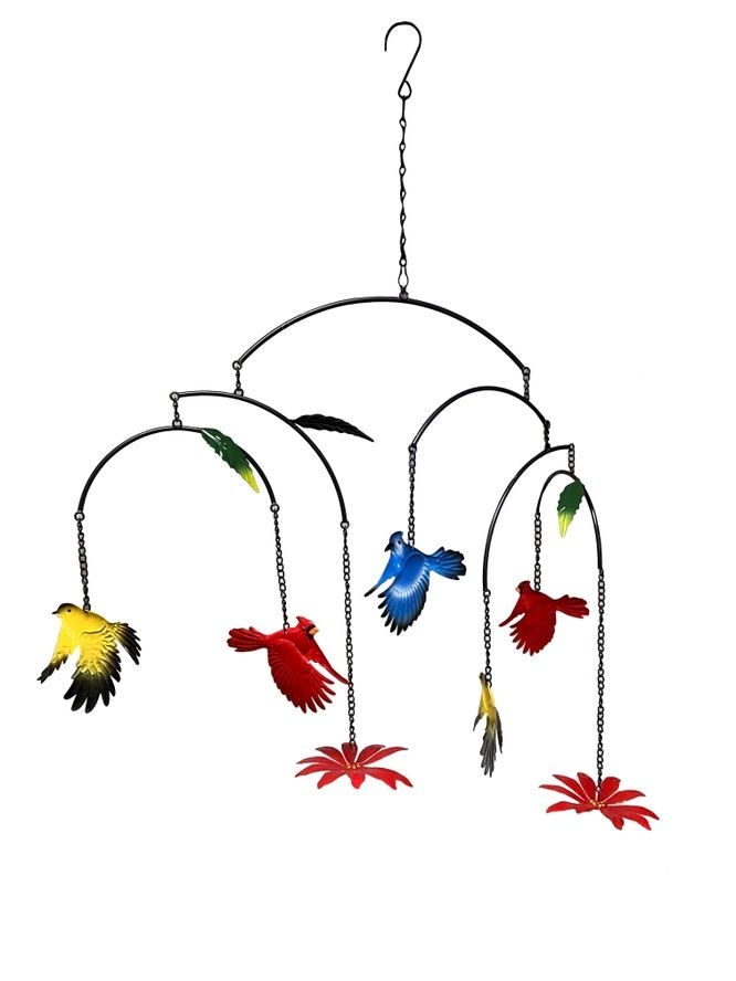 Multi-Tiered Metal Birds Mobile