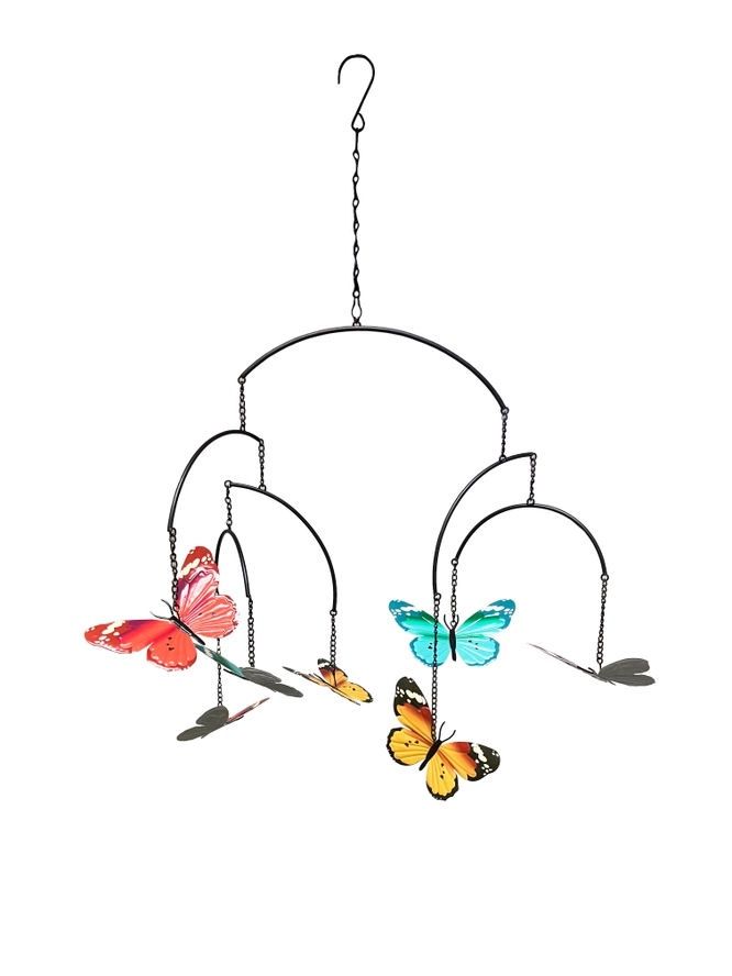 Multi-Tiered Metal Butterfly Hanging Sun Catcher
