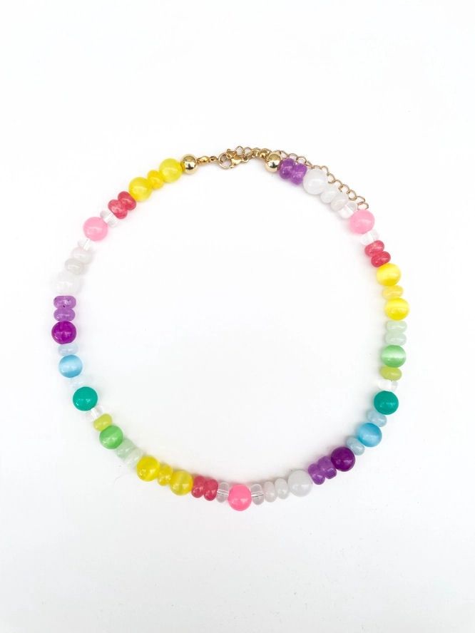 Sherbet Swirl Piper Rainbow Gemstone Necklace