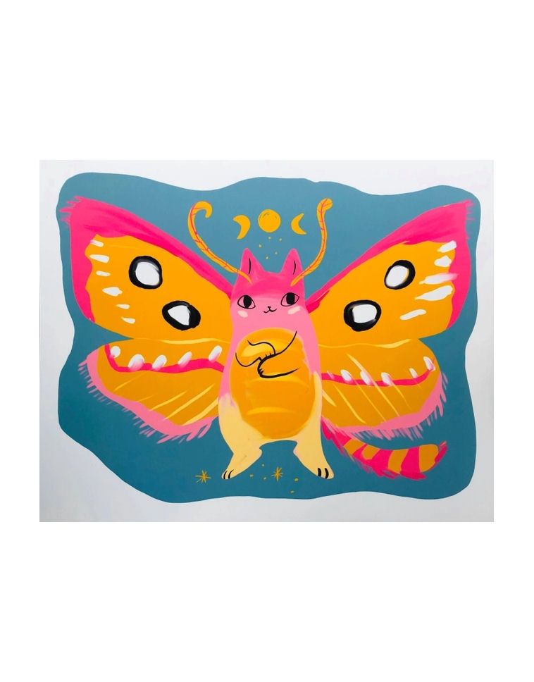 Pink Star Moth 8x10 Print