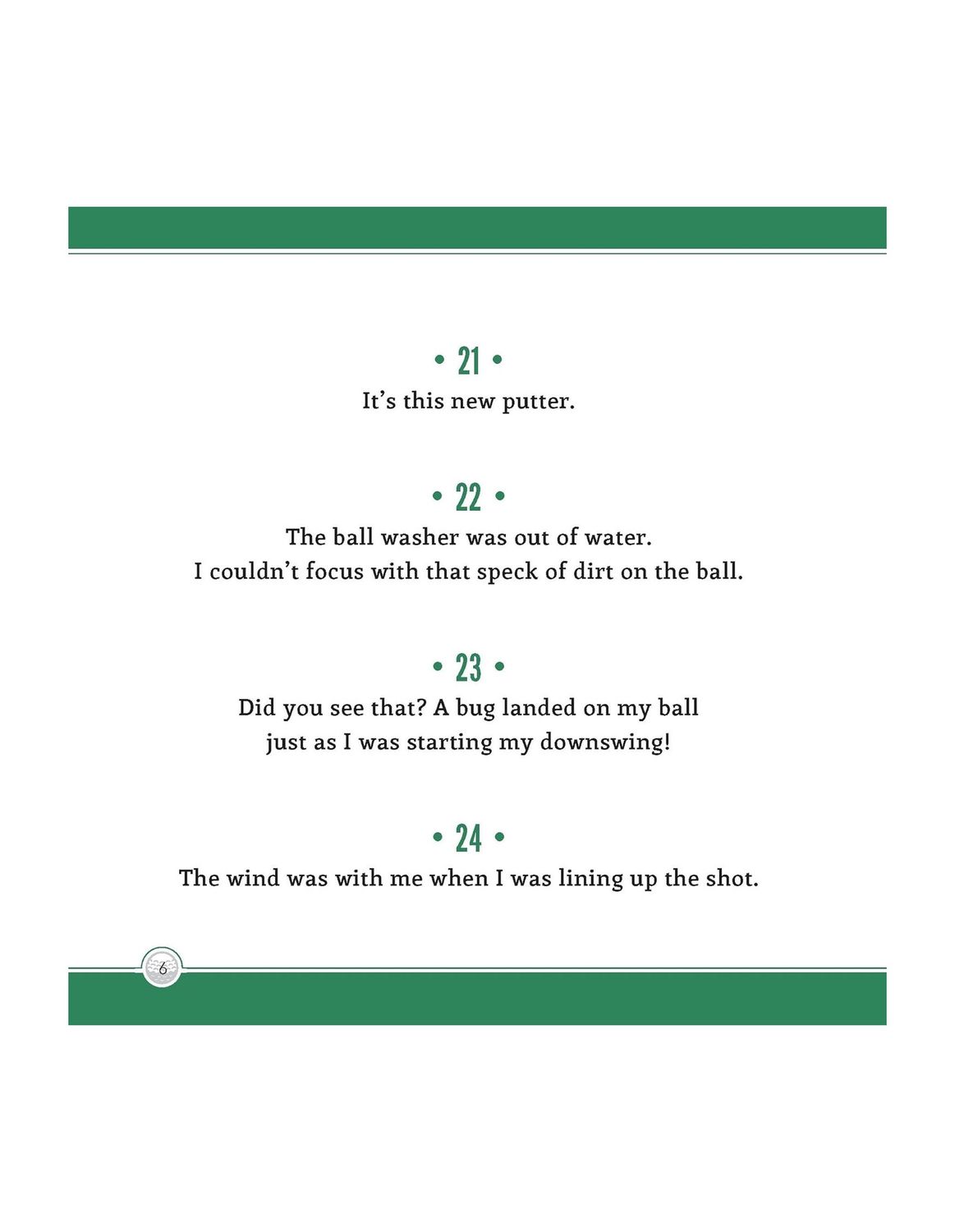 501 Excuses For A Bad Golf Shot Hardcover Book