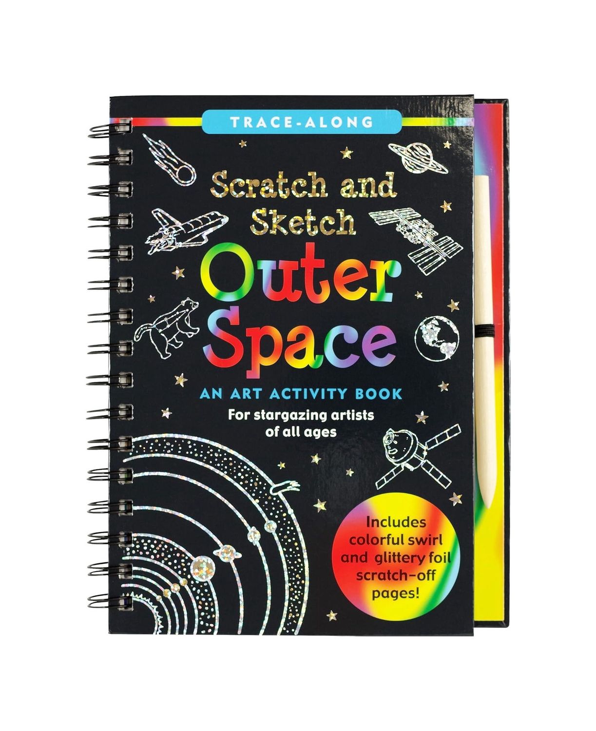 Scratch And Sketch Outer Space Hardcover Spiral Book