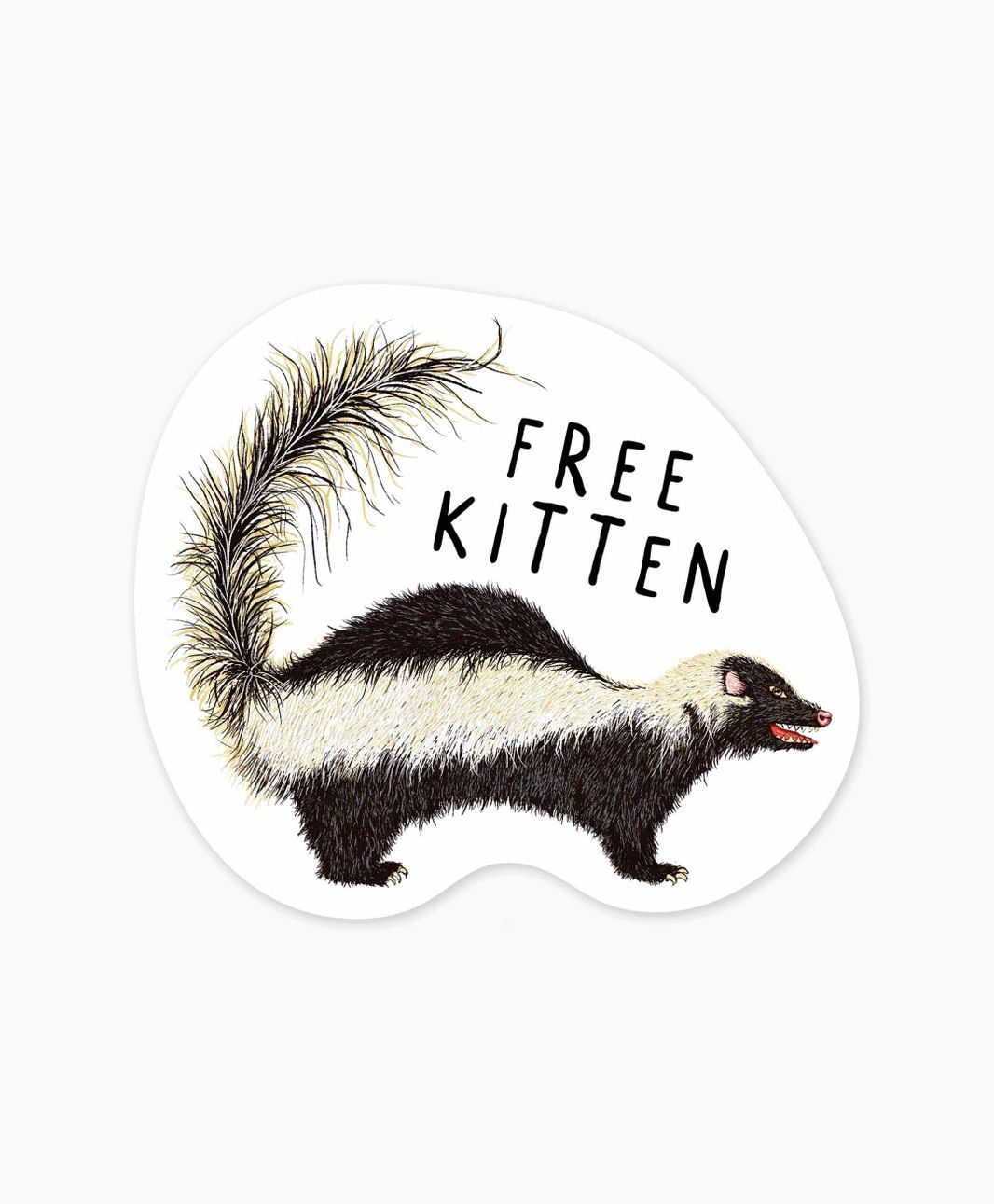 Free Kitten Skunk Sticker