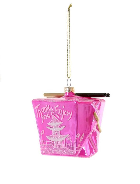 Chinese Take Out Pink Ornament, Color: Bright Pink
