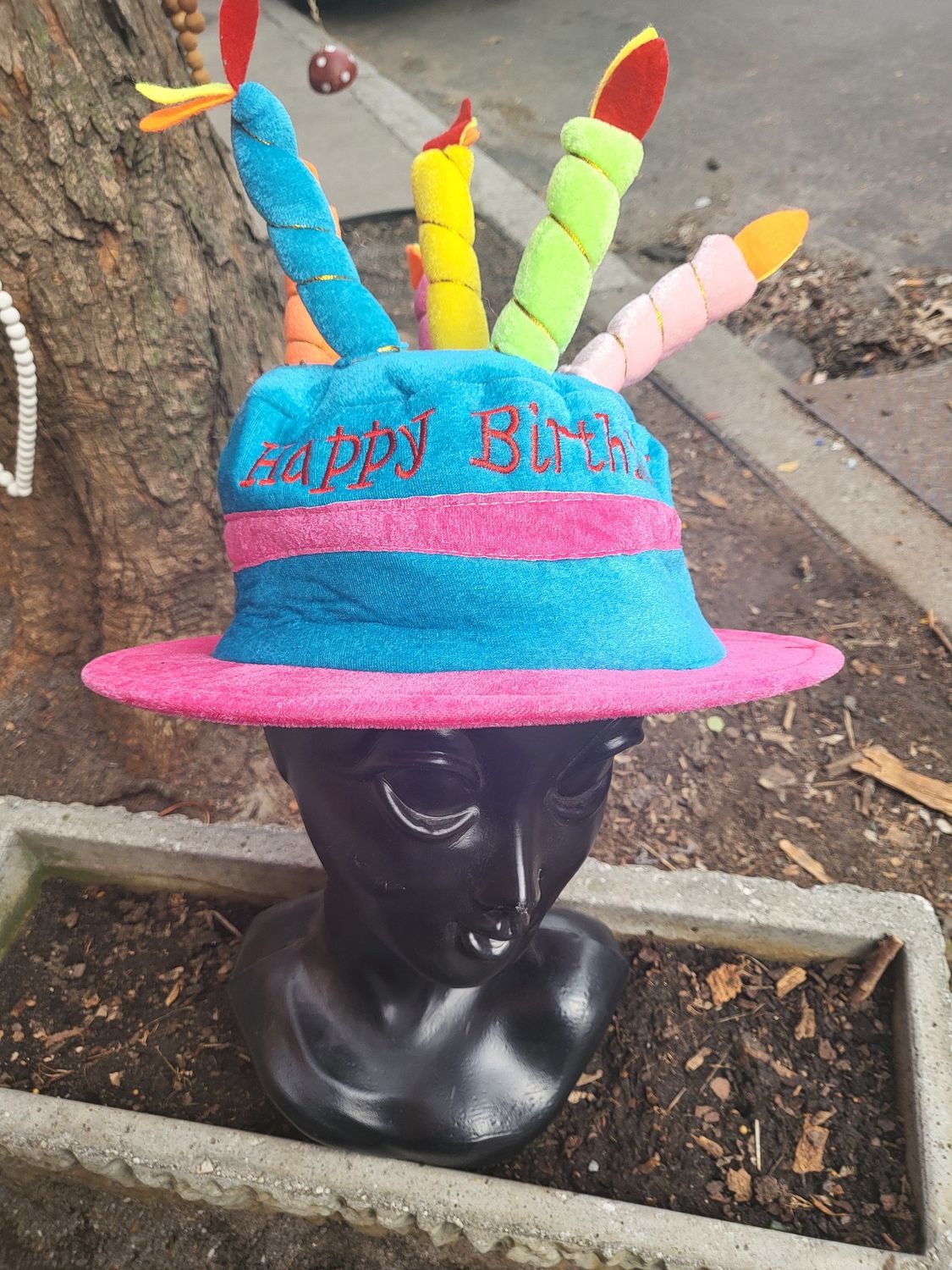 Happy Birthday Cake Hat, Color: Blue And Pink
