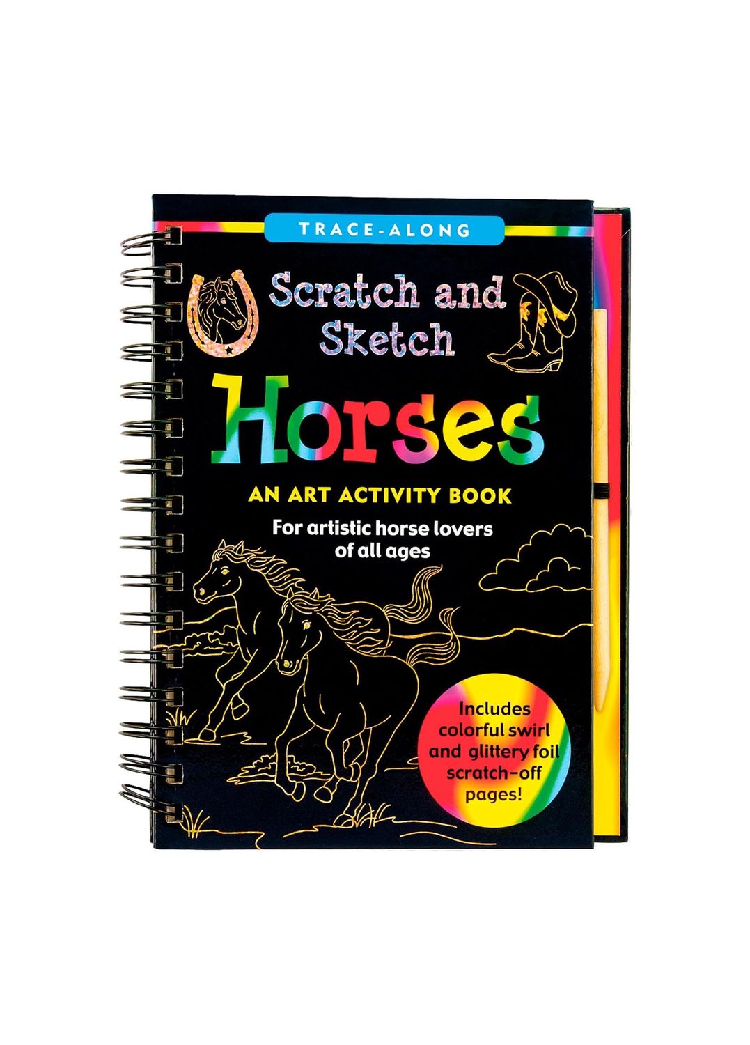 Scratch And Sketch Horses Hardcover Spiral Book
