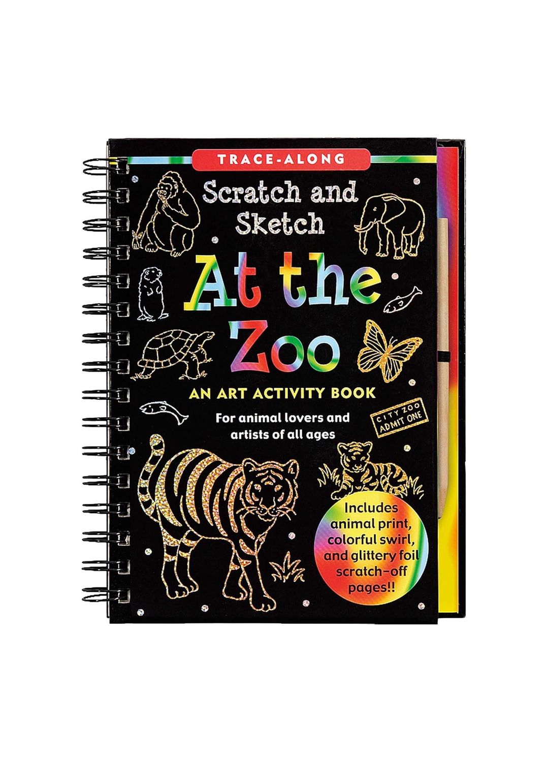 Scratch And Sketch At The Zoo Hardcover Spiral Book