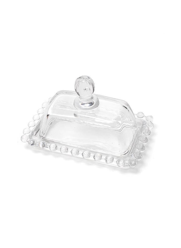 Small Butter Dish Glass Covered Tray