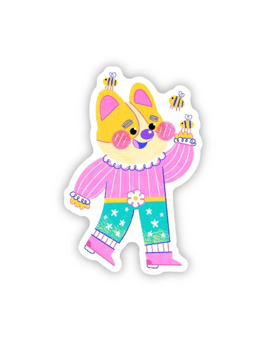 Bee Happy Cute Dog Sticker