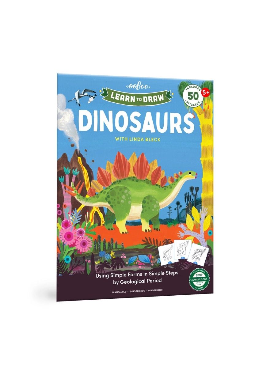 Learn To Draw Dinosaurs Book With Stickers