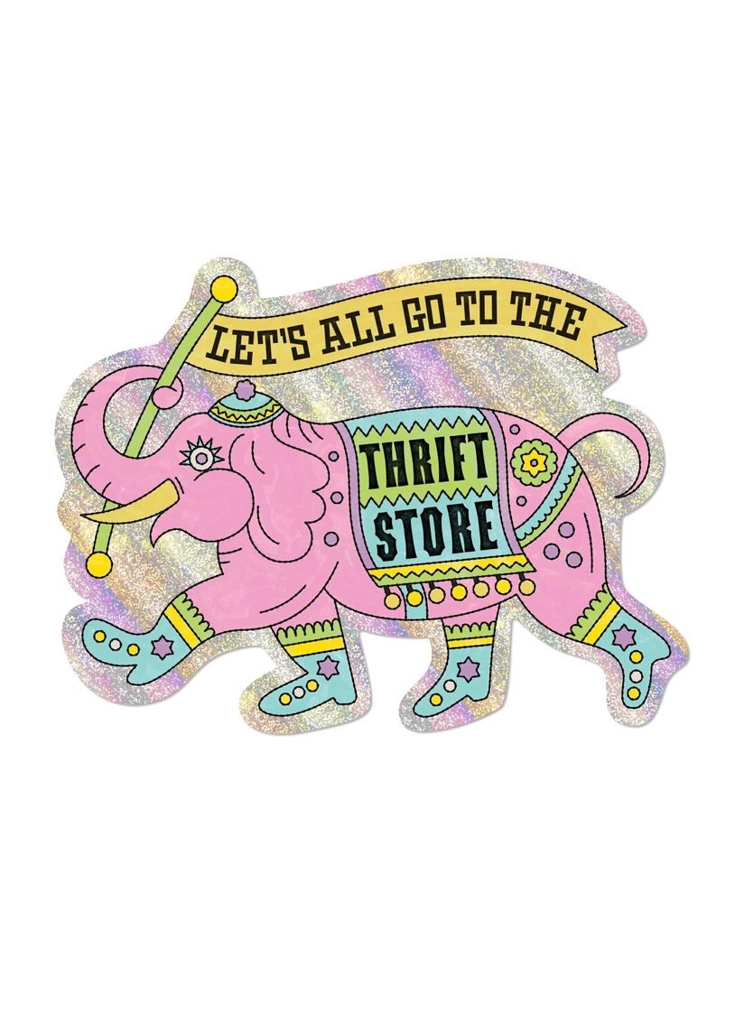Thrifting Elephant Sticker