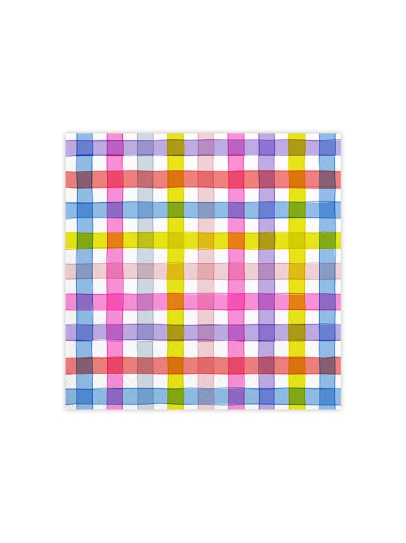 Gingham Bright Beverage Napkins