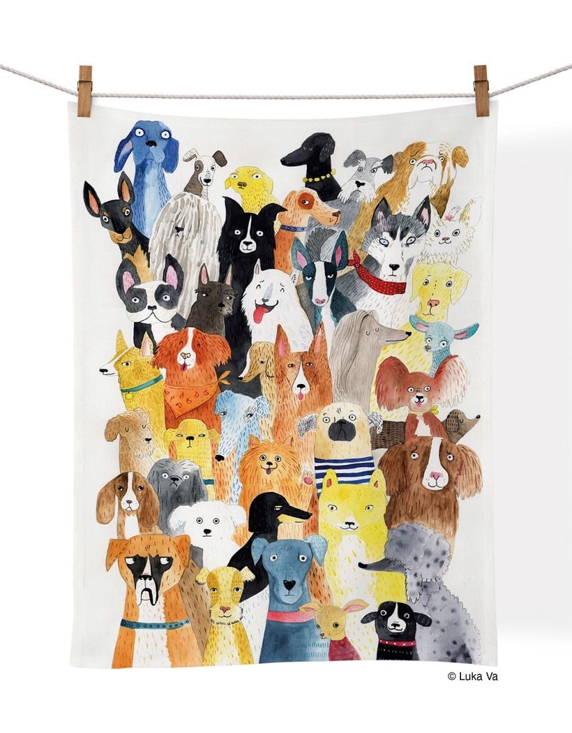 Dog Park Cotton Tea Towel