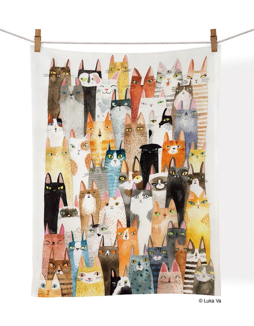 Cat Power Cotton Tea Towel